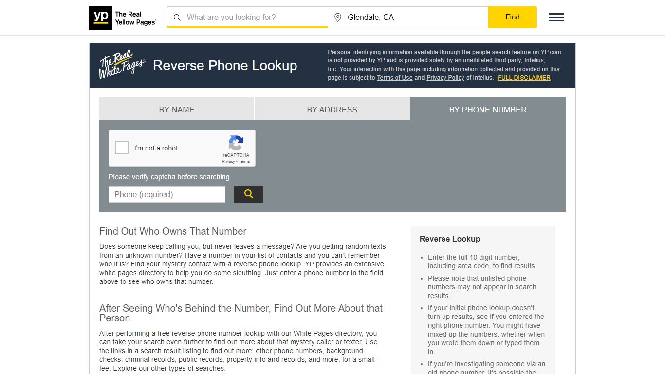 Reverse Phone Lookup - Search & Find by Phone Number - Yellow Pages